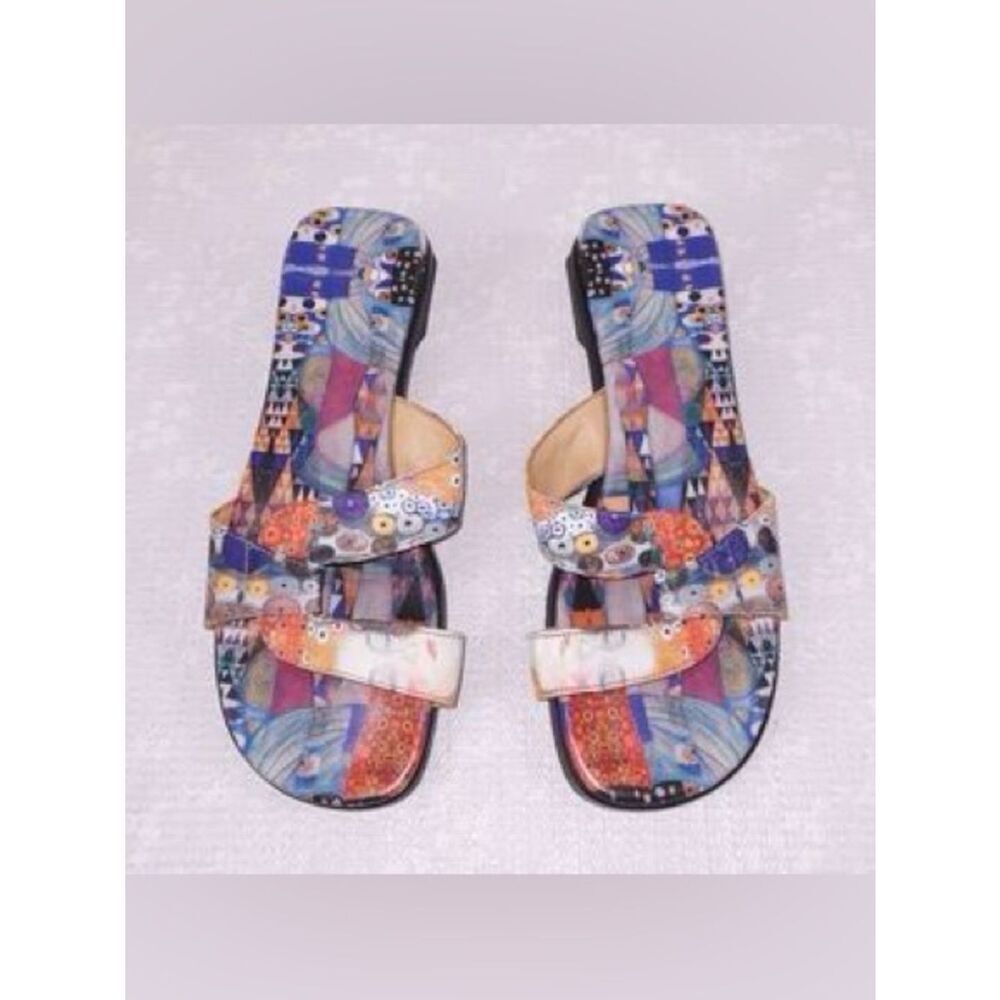 ICON Women's Multi-Color Patterned Slide Sandals